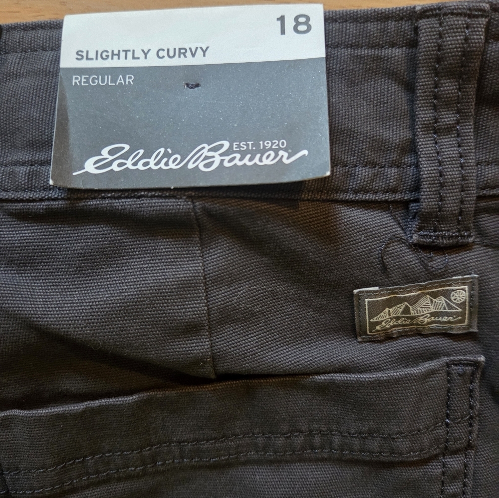 NWT Eddie Bauer Women's Centerline Curvy Utility Cargo Pants in Carbon, Sz 18 - Picture 8 of 10